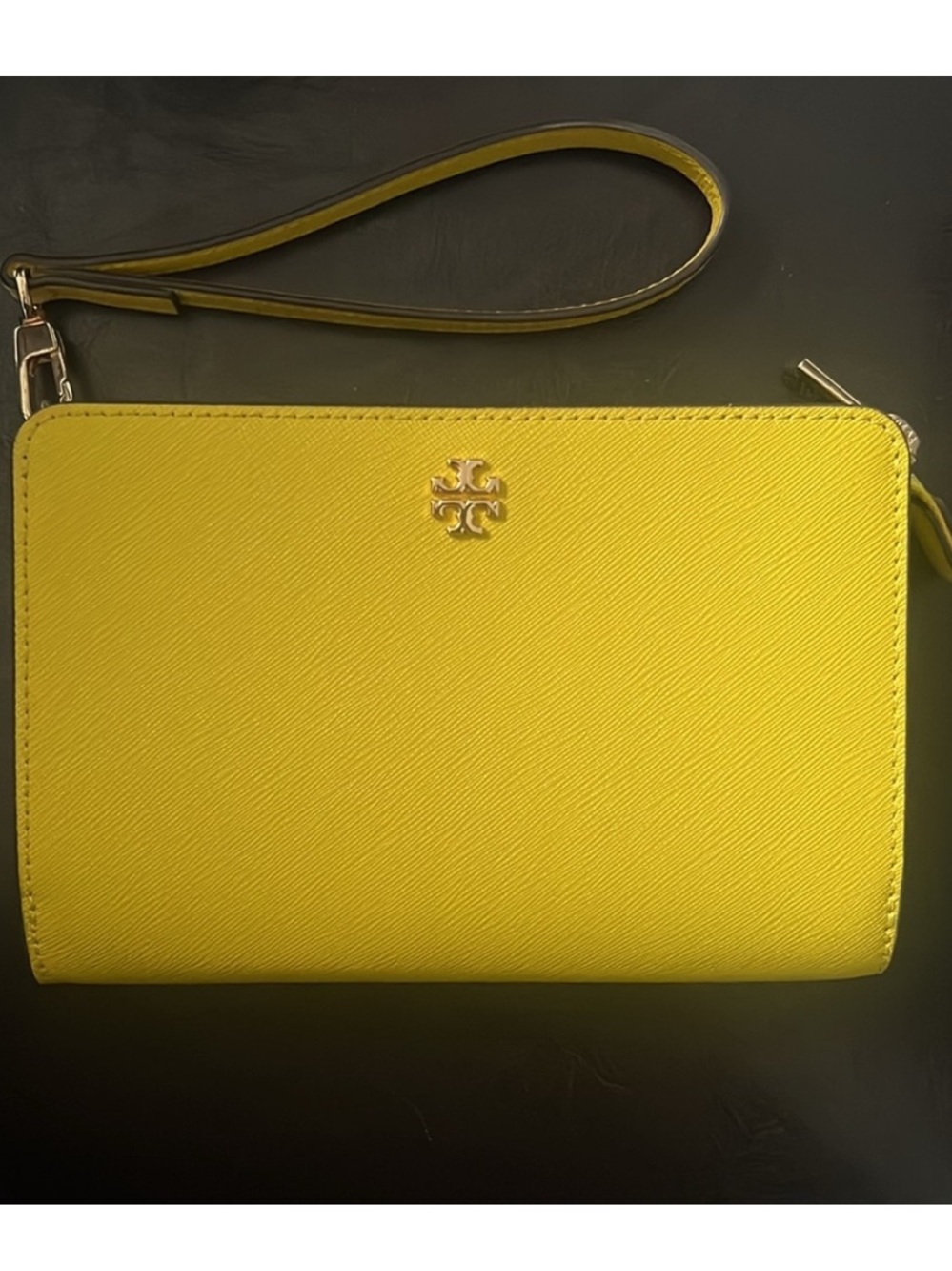 Tory Burch Emerson Leather Wristlet Golden Pear